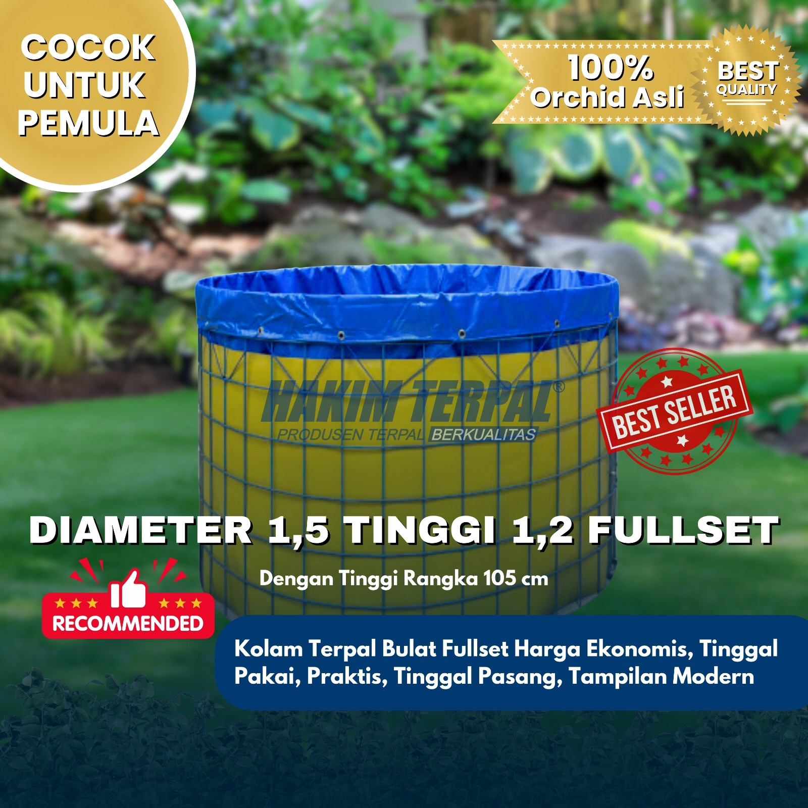 Kolam Bulat Fullset D1,5 Orchid